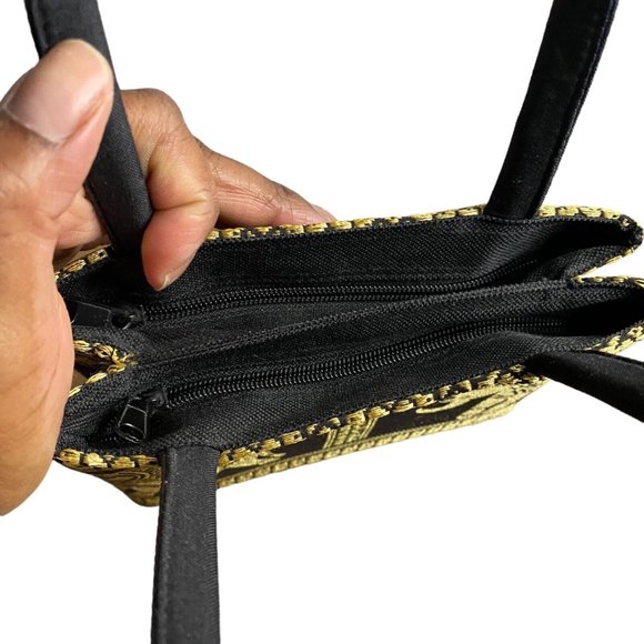 Vintage Women's Gold Elephant Boho Mini Tote Handbag - Picture 2 of 5